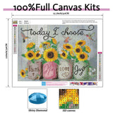Hlison 5D Diamond Painting Kits for Adults, Diamond Art Kits for Kids Beginner, Sunflower DIY Rhinestone Diamond Painting for Gift, Home Wall Decor (12”W x 16”L) Hlison
