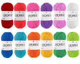 QKHEE Yarn for Crocheting and Knitting 12 * 1.76 Oz (50G) /195yd, Fine/Fingering Weight (1), 60% Cotton 40% Acrylic Soft Yarn kit for Making Sweater and amigurumi (Rainbow) QKHEE