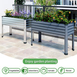 MGNO Galvanized Raised Garden Bed Outdoor with Legs,48×18×32in Metal Elevated Raised Planter Box for Backyard, Patio, Balcony, 300lb Capacity,Grey… MGNO