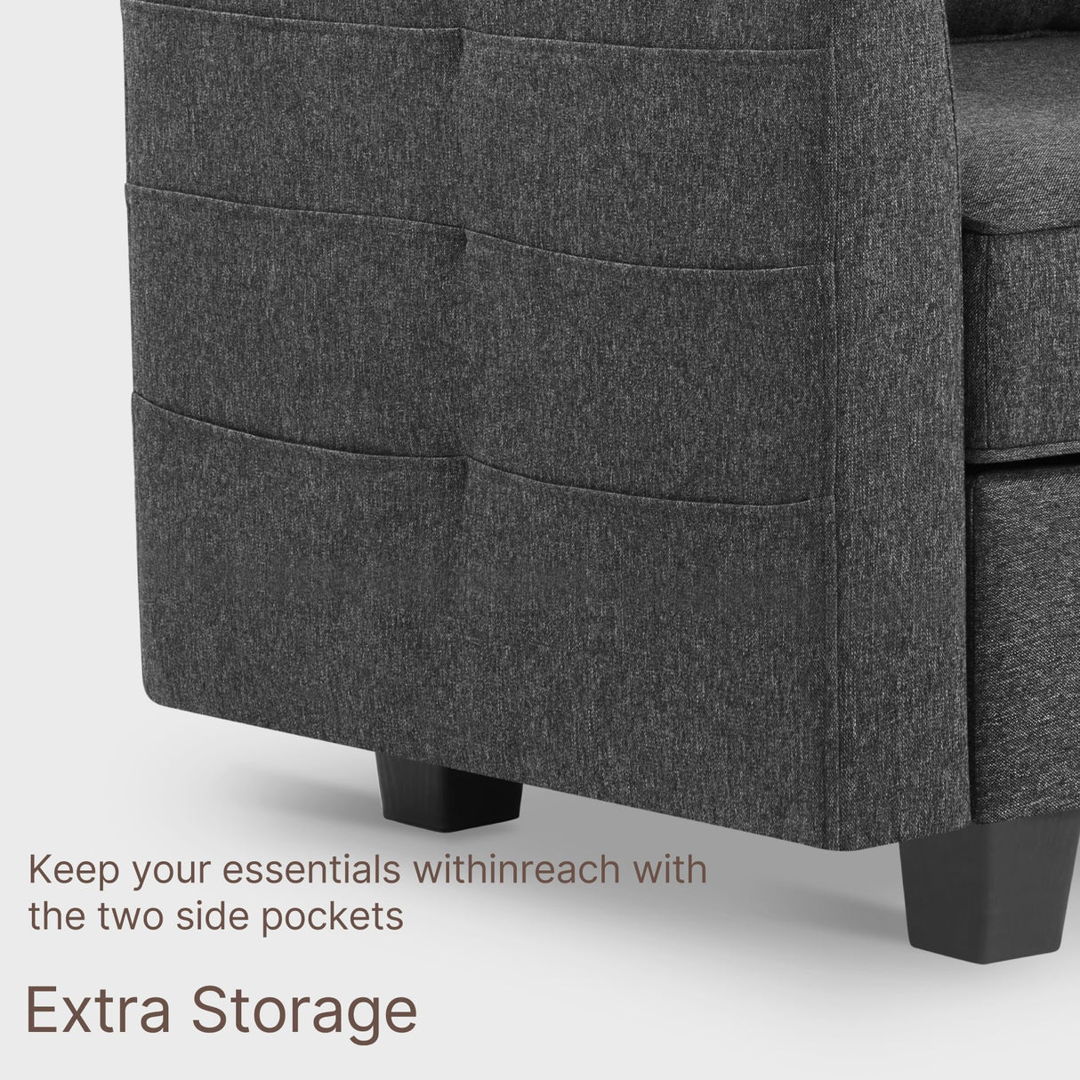 KISLOT Modular Sectional Sofa 60" Loveseat with Storage Modern Convertible Couch with USB Port for Small Space,Apartment,Bedroom KISLOT