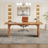 Tribesigns Modern Executive Desk, 70.9" Large Office Computer Desk, Conference Table Meeting Room Table, Simple Workstation Business Furniture for Home Office, Brown Tribesigns