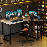 WOODYNLUX L Shaped Computer Desk - 43 Inch Home Office Desk with Shelf, Gaming Desk Corner Table for Work, Writing and Study, Space-Saving, Gray WOODYNLUX