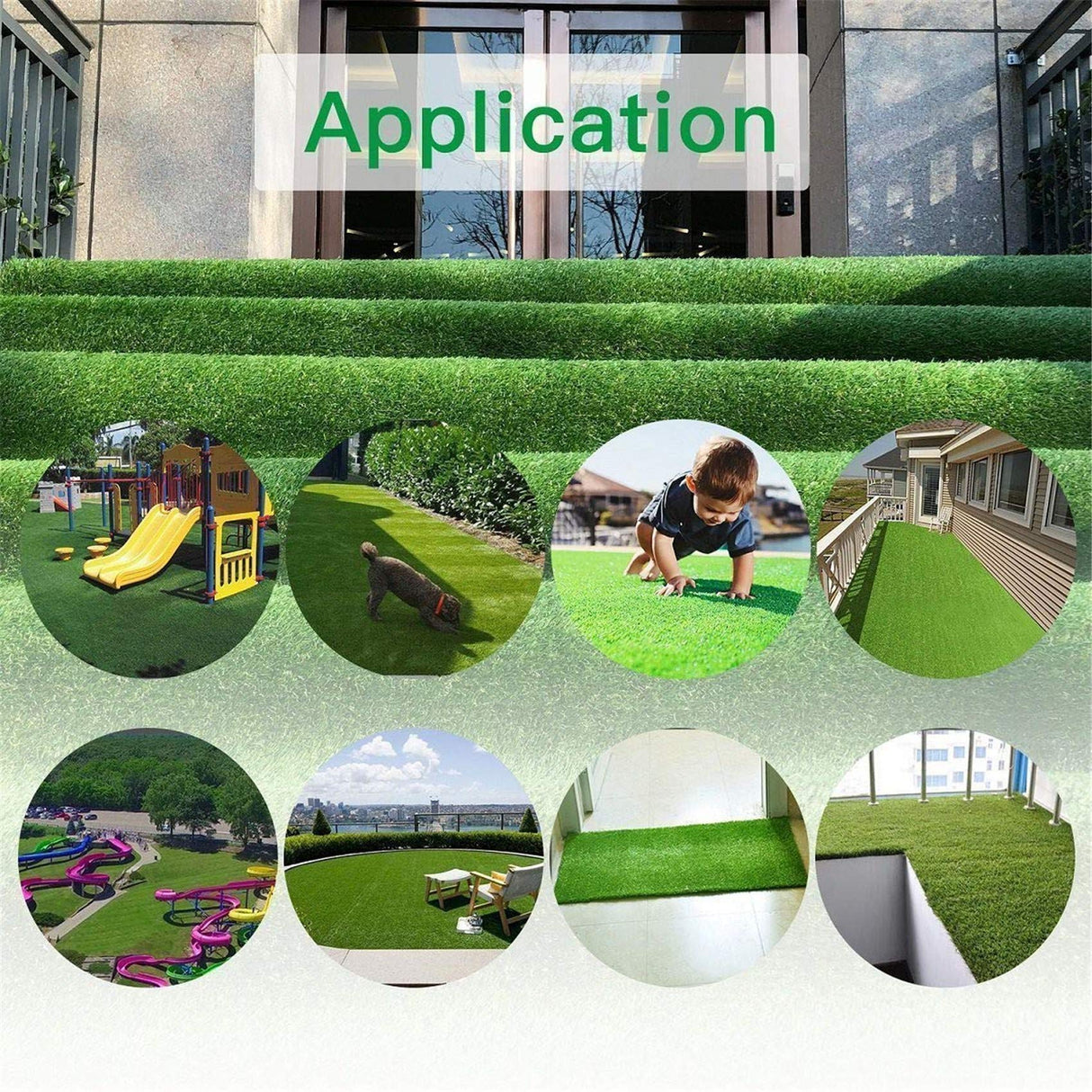 Realistic Deluxe Artificial Grass Synthetic Thick Lawn Turf Carpet (7 FT x 15 FT (105 Square FT)) LITA