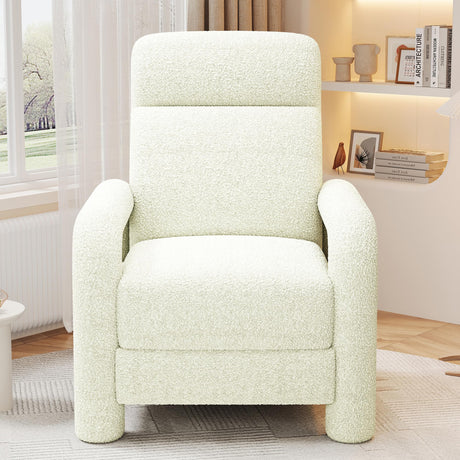 LUMISOL Upholstered Recliner Chair with Adjustable Backrest, Push Back Recliner Armchair, 31.25'' Single Sofa for Living Room, Upholstered Chair, Beige LUMISOL