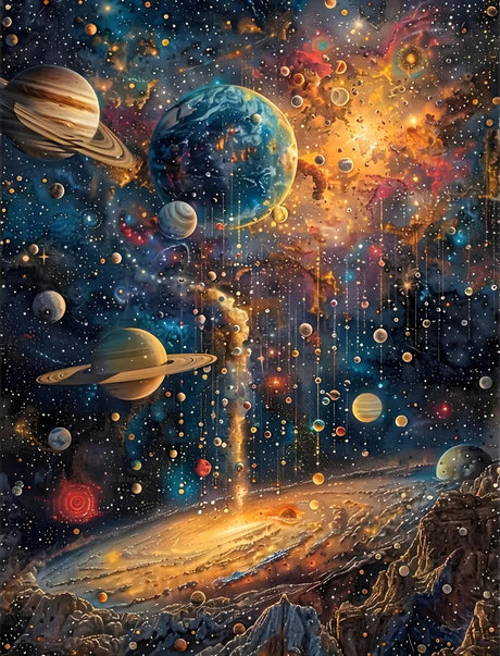 Diamond Painting Kits for Adults, Planets Diamond Art Kit for Adults Beginner, DIY Full Drill Space Universe Diamond Dots Paintings with Gem Art and Crafts for Adult Home Decor 11.8x15.7 in Shouruihua