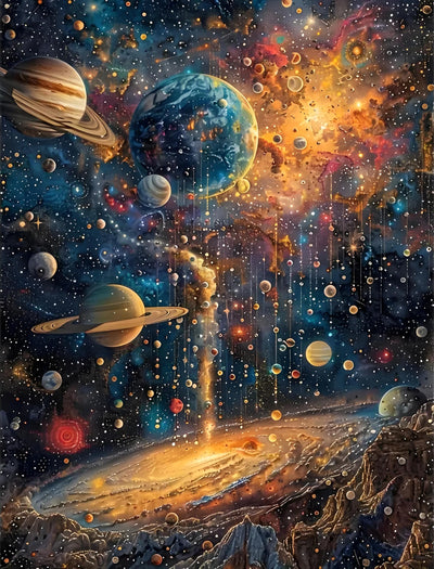 Diamond Painting Kits for Adults, Planets Diamond Art Kit for Adults Beginner, DIY Full Drill Space Universe Diamond Dots Paintings with Gem Art and Crafts for Adult Home Decor 11.8x15.7 in