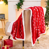 Ramees Christmas Throw Blanket, Christmas Decorations Blankets and Throws, Fuzzy Cozy Soft Warm Fleece Sherpa Winter Holiday Blanket for Bed Couch Sofa Reindeer Snowflakes Ramees