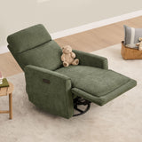 CHITA Electronic Power Recliner Chair Swivel Glider, FSC Certified Modern Nursery Rocking Chair with USB and Type-C Ports, Forest Green CHITA
