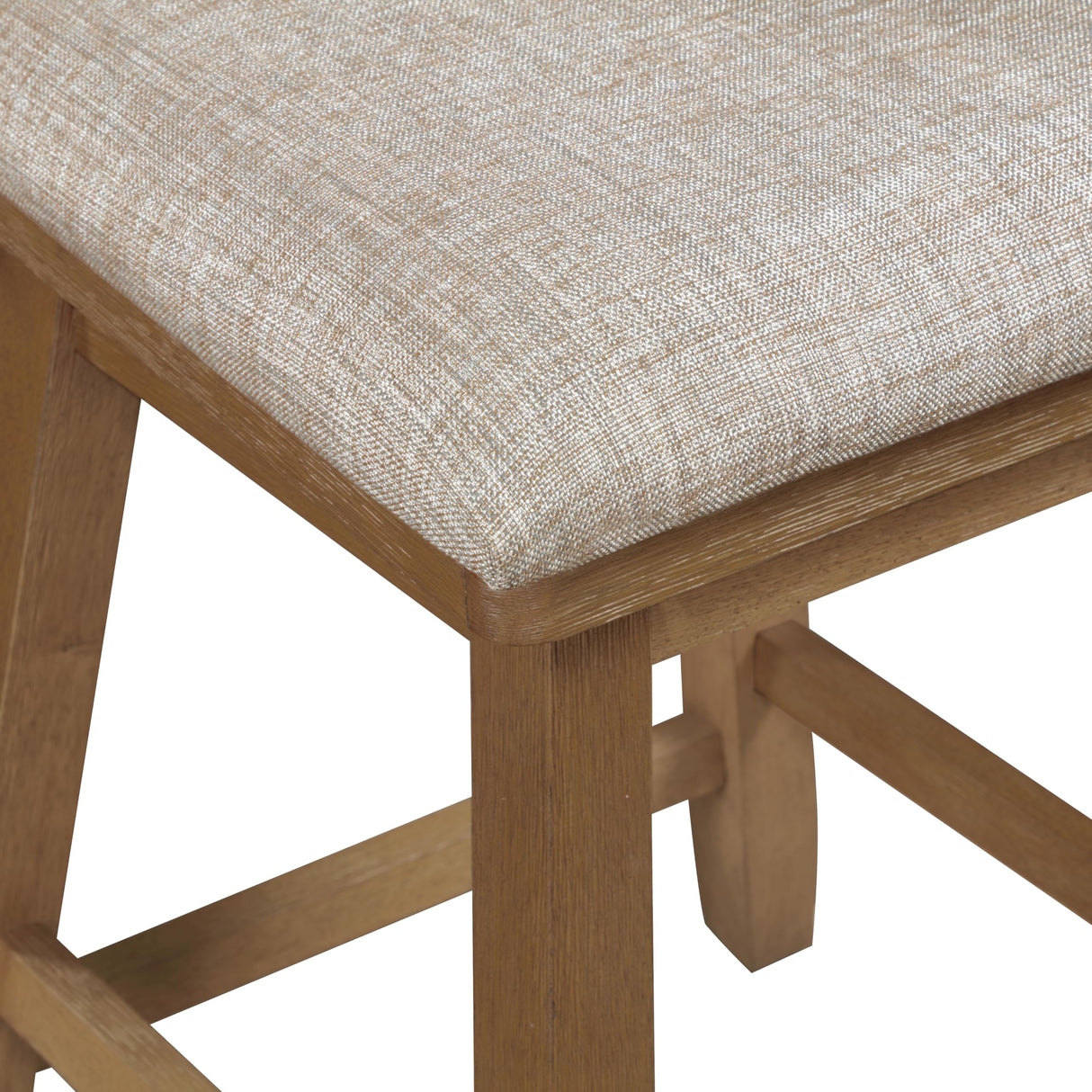 Home Brookline Swivel Bar Stool Chair with 360° Turn Mechanism, Rustic Farmhouse Stools for Kitchen Counter with Cushion, 24" Seat Height, Medium Oak Wood Finish with Beige Cushion Home 2 Office