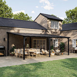 Jolydale Gazebo for Patio 12' x 20', Gazebo Pergola with Sloped Roof, Large Wall-Mounted Heavy Duty Awnings, for Backyard, Deck, Patio Jolydale