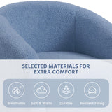 Yaheetech Barrel Chairs, Furry Accent Chairs, Sherpa Chairs with Soft Padded Armrest, Fuzzy Club Chairs for Living Room Bedroom Waiting Room Office, Accent Chairs Set of 2, Blue Yaheetech