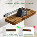 KLUVIS Bathroom Floating Shelves for Wall - Farmhouse Shelf Over Toilet Small 16 inch Set of 3, Rustic Brown (13BN3) KLUVIS