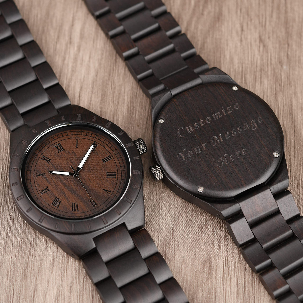 Personalized Wood Watch Engraved Casual Wooden Watch for Husband Dad on Birthday Anniversary Father's Day LMWOOD