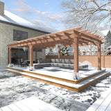 VEIKOU 12x20 FT Cedar Wood Pergola, Outdoor Pergola with 5.5” Thick Snow Wind Support Structure, Pergola Kits with Stakes, Slatted for Patio, Backyard, Garden VEIKOU
