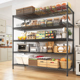 REIBII 55.5" W Storage Shelves 3200LBS Metal Shelving 5 Tier Wire Shelving Unit Garage Shelving Heavy Duty Metal Shelves for Storage Rack Commercial Adjustable Pantry Shelf, 55.5" W X 18''D X 71" H REIBII