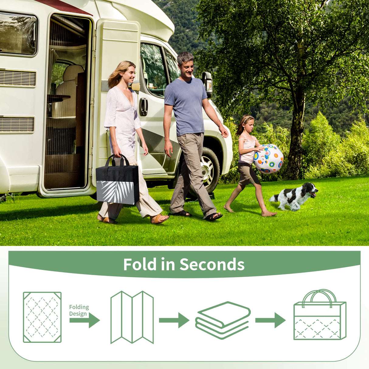 GENIMO Outdoor Rug 5' x 8' Waterproof for Patios Clearance, Reversible Plastic Straw Camping Carpet, Large Area Rugs Mats for RV, Picnic, Backyard, Deck, Balcony, Porch, Beach, Grey&White GENIMO