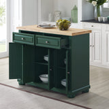 Crosley Furniture Madison Kitchen Island with Solid Wood Top and Optional Casters, Emerald Green Crosley Furniture