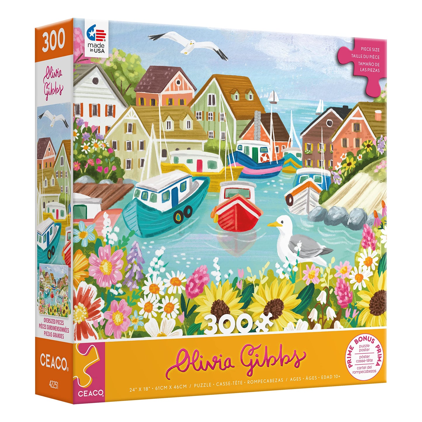 Ceaco - Olivia Gibbs - Sea Town Harbor - 300 Piece Jigsaw Puzzle