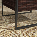 Outsunny 4 Piece Patio Furniture Set with 2 Chairs, Loveseat Sofa, Wood Table, Rattan Motifs, Tufted Cushions, Outdoor Conversation Set for Backyard, Lawn and Pool, White Outsunny