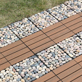 PURE ERA Wood Composite Interlocking Floor Deck Tiles Indoor Outdoor Use 12"x12" (10Pcs, 10 sq. Ft, Light Brown Maple Wood Pattern) - Great Upgrade to Patio Backyard Pathway PURE ERA