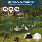 Garvee Large Metal Chicken Coop, Chicken Runs for Yard with Waterproof and Anti-UV Cover, Portable Chicken coop for Outdoor Chicken Rabbit Duck, Black, 160"×40"×40" Garvee