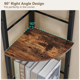 Tajsoon Small Corner Shelf Stand 3 Tier 39.6" Industrial Corner Display Shelf Shelving Unit, Corner Tables for Small Spaces, Bedroom, Living Room, Office, Kitchen, Rustic Brown Tajsoon
