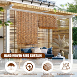 CSBWDLT Reed Roller Blinds Shades, Vertical Lifting and Breathable Waterproof Design, Sun Shade and Ventilation, Easy Installation,24" Wx64 H CSBWDLT