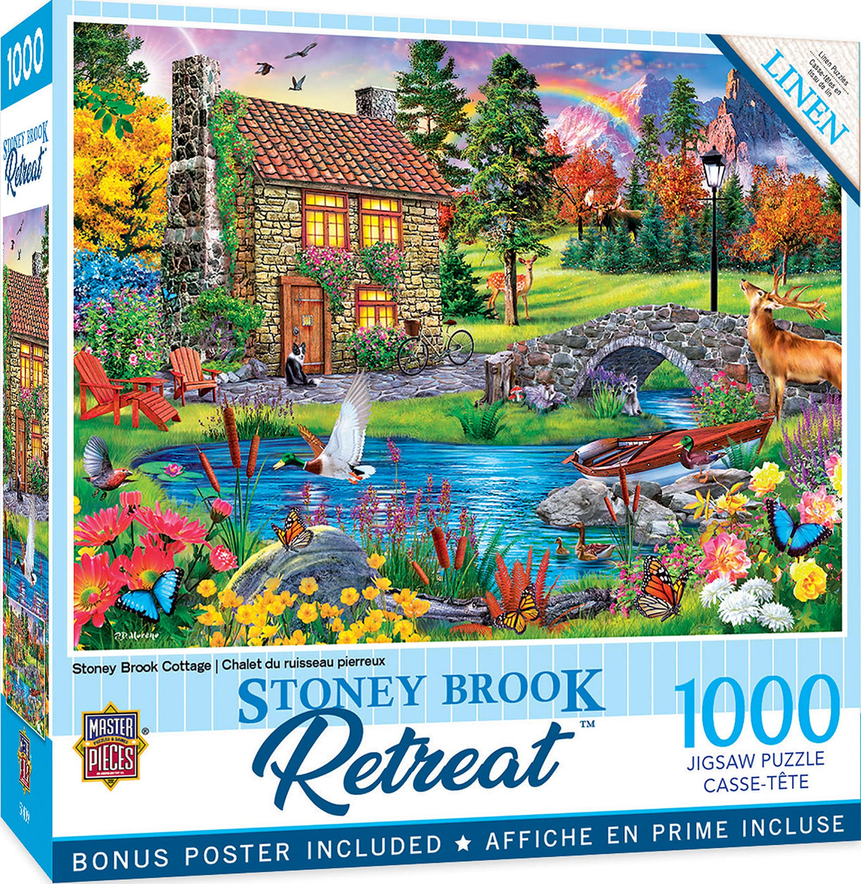 MasterPieces 1000 Piece Jigsaw Puzzle for Adults, Family, Or Youth - Stoney Brook Cottage - 19.25"x26.75" Masterpieces