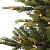 Puleo International 6.5 Foot Pre-Lit Aspen Fir Artificial Christmas Tree with 500 UL Listed Clear Lights, Green Puleo International