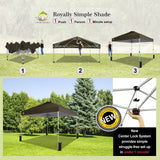 CROWN SHADES 10x10 Pop Up Canopy - Beach Tent with One Push Setup - Outdoor Sun Shade for Events, Parties, Camping - Gazebo with STO-N-Go Cover Bag, Silver Coated Top, 3 Height& 4 Sand Bags, Coffee CROWN SHADES