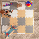 Angels Soft Foam Baby Play Mats Tiles with Borders, 32 pcs Set - Playmat Multi Use, Create & Build A Safe Area Interlocking Jigsaw Puzzle eva Non-Toxic Floor for Toddler Infant Kids Toy Room & Yard Angels