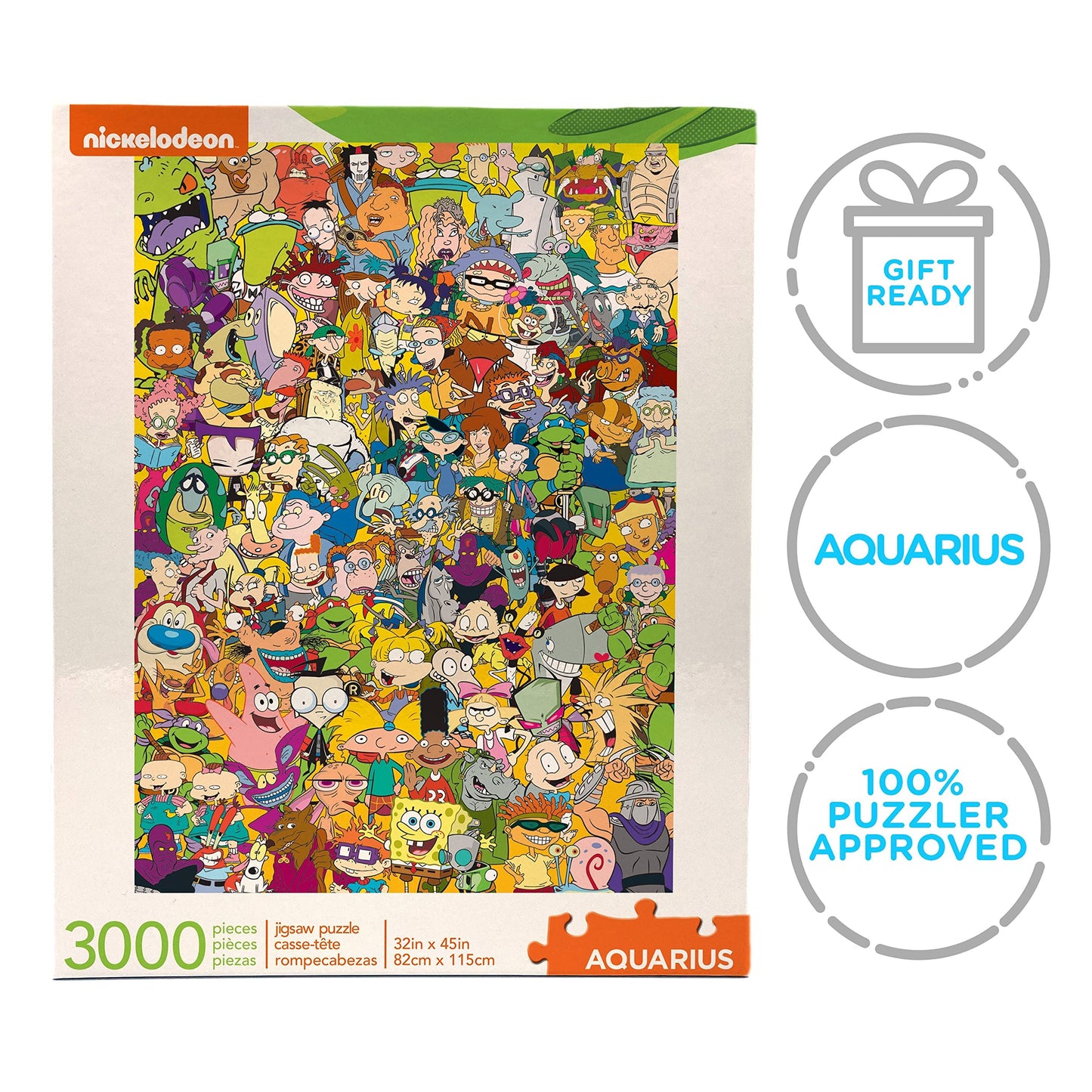 Aquarius Nickelodeon 90s Puzzle (3000 Piece Jigsaw Puzzle) - Officially Licensed Nickelodeon Merchandise & Collectibles - Glare Free - Precision Fit - 32 x 45 Inches