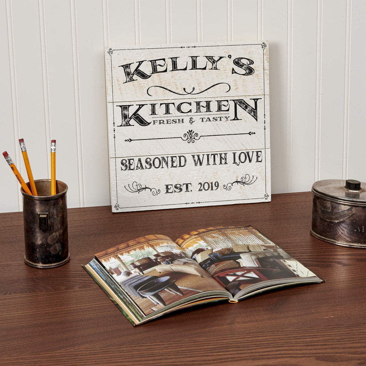 Artblox Personalized Kitchen Signs Custom Wood Sign Printed On Real Pine Wood Kitchen Wall Decor Personalized Gifts For Wife Christmas Gift Ideas Rustic Home Decor Customized Gifts Artblox