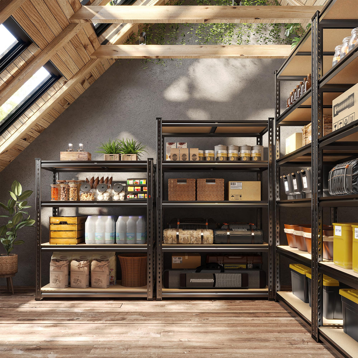 DurayLoly 63" H Garage Shelving 31.5" W Storage Shelves Adjustable 2000LBS Metal Shelving Heavy Duty 5 TierGarage Shelves for Pantry Kitchen Closet Basement Warehouse DurayLoly