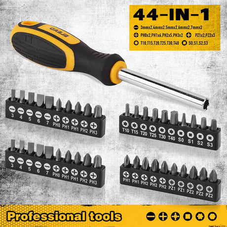 Magnetic Screwdriver Set with Case: 86-Piece Slotted Phillips, Hex, Torx, Precision, Nut Drivers, Driver Bits and Magnetizer, Ergonomic Handle, Ideal for Mechanics and Professionals ELEAD