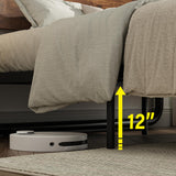 Catrimown Rustic Brown Twin Bed Frame with LED Headboard - Heavy Duty Metal Platform Design Catrimown