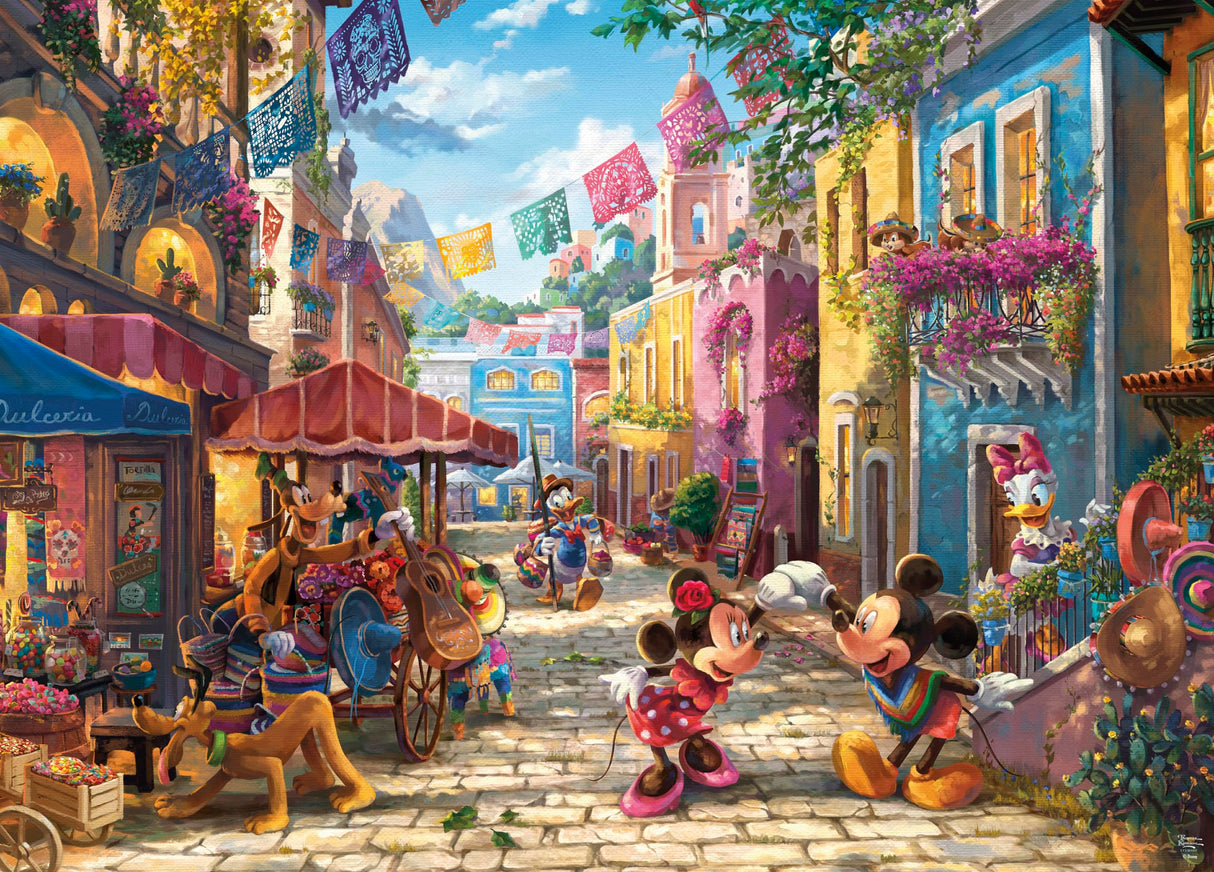 Ceaco - Thomas Kinkade - Disney - Mickey and Minnie in Mexico - 1000 Piece Jigsaw Puzzle Ceaco