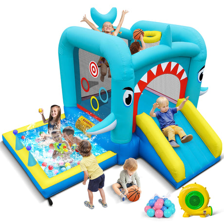 Culaluva Inflatable Bounce House: Jump Bouncer Castle Slide Combo - 7 in 1 for Kids 3-6 - with 370W Blower - for Indoor Outdoor Play CulaLuva