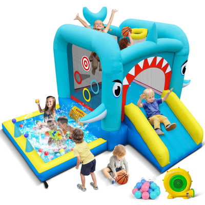 Culaluva Inflatable Bounce House: Jump Bouncer Castle Slide Combo - 7 in 1 for Kids 3-6 - with 370W Blower - for Indoor Outdoor Play