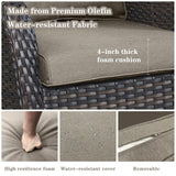 Outdoor Furniture Sectional Sofa L Shaped Couch - Patio Wicker Set with 2 Swivel Glider Chairs, 8 Piece Rattan Patio Conversation Sets with Gray Cushion for Deck Backyard Sunroom Grey Cushion Belord