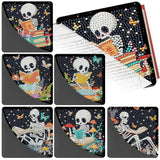 Skull Diamond Art Painting Bookmarks - 6 Pcs Mystical Boho Skull Diamond Art Bookmarks Kit for Adults, Halloween Skeleton Gem Painting Kits for Beginners Book Lover Gifts Sitsink