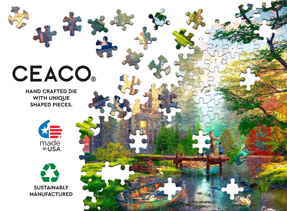 Ceaco - Gothic Fishing Lodge - 1000 Larger Sized Piece Jigsaw Puzzle Ceaco