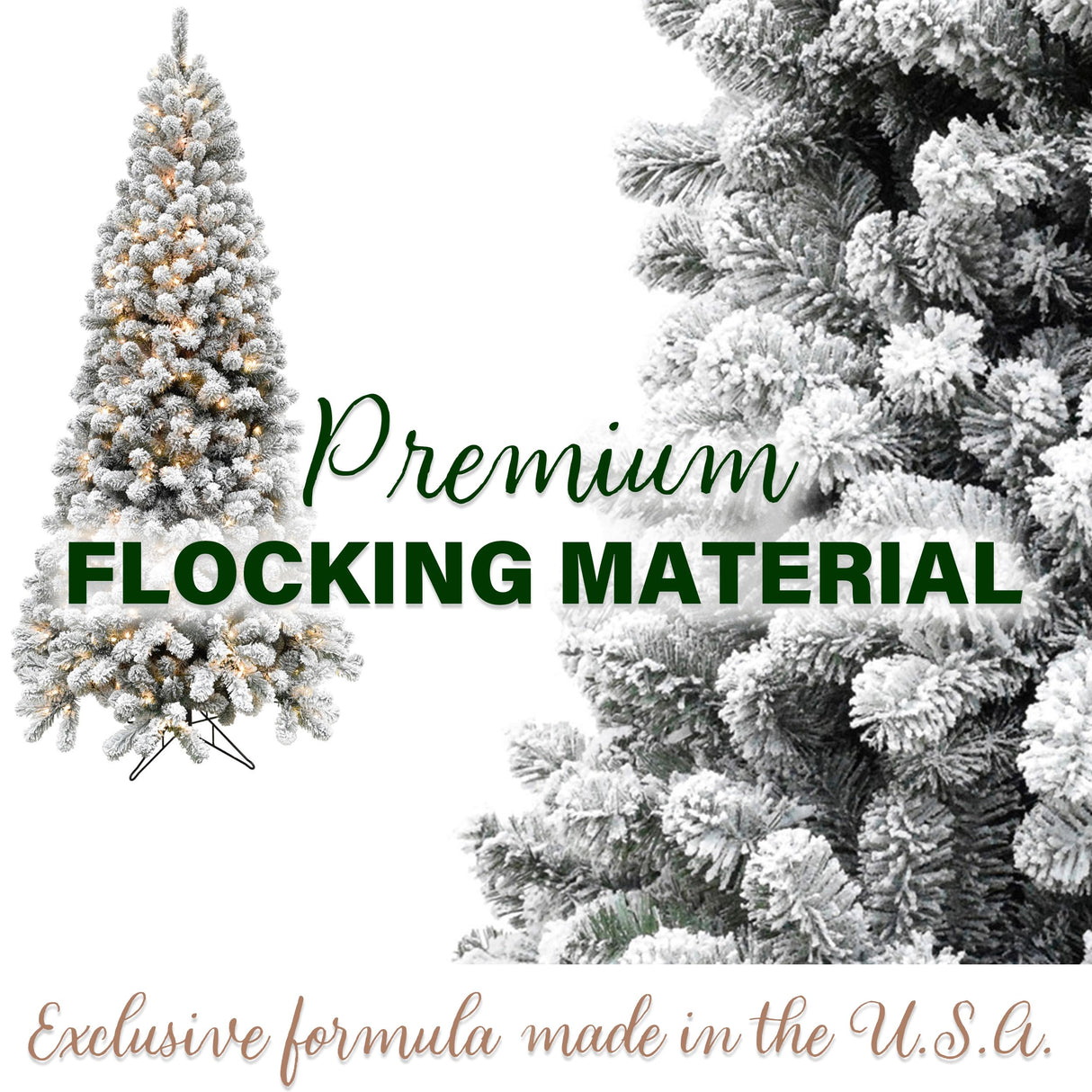 Fraser Hill Farm 12-Ft. Alaskan Pine Flocked Artificial Christmas Tree with Warm White LED Lights and Stand, Prelit Foldable Fake Tree with Realistic Snowy Foliage for Home Decoration Fraser Hill Farm