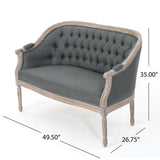 Christopher Knight Home Faye Traditional Fabric Tufted Upholstered Loveseat, Dark Gray, Antique Christopher Knight Home