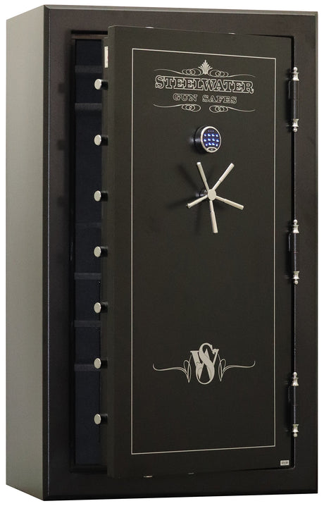 STEELWATER GUN SAFES New Improved Heavy Duty E.M.P Proof, 45 Long Gun, 2 Hour Fire Protection, Auto LED LIghts, Dehumidifier, Door Organizer, Interior Outlet, for Rifles and more. AMHD724228-EMP Steelwater Gun Safes