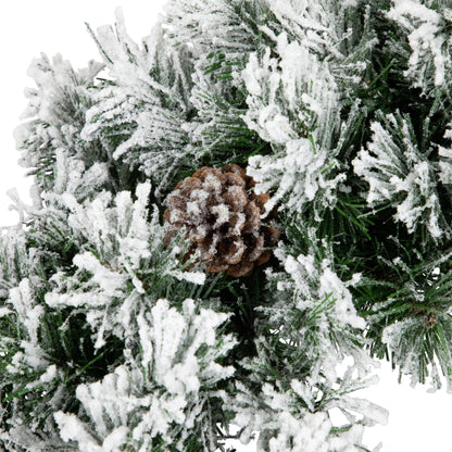 Northlight Snowy Flocked Angel Pine with Pine Cones Artificial Christmas Wreath - 36" - Unlit