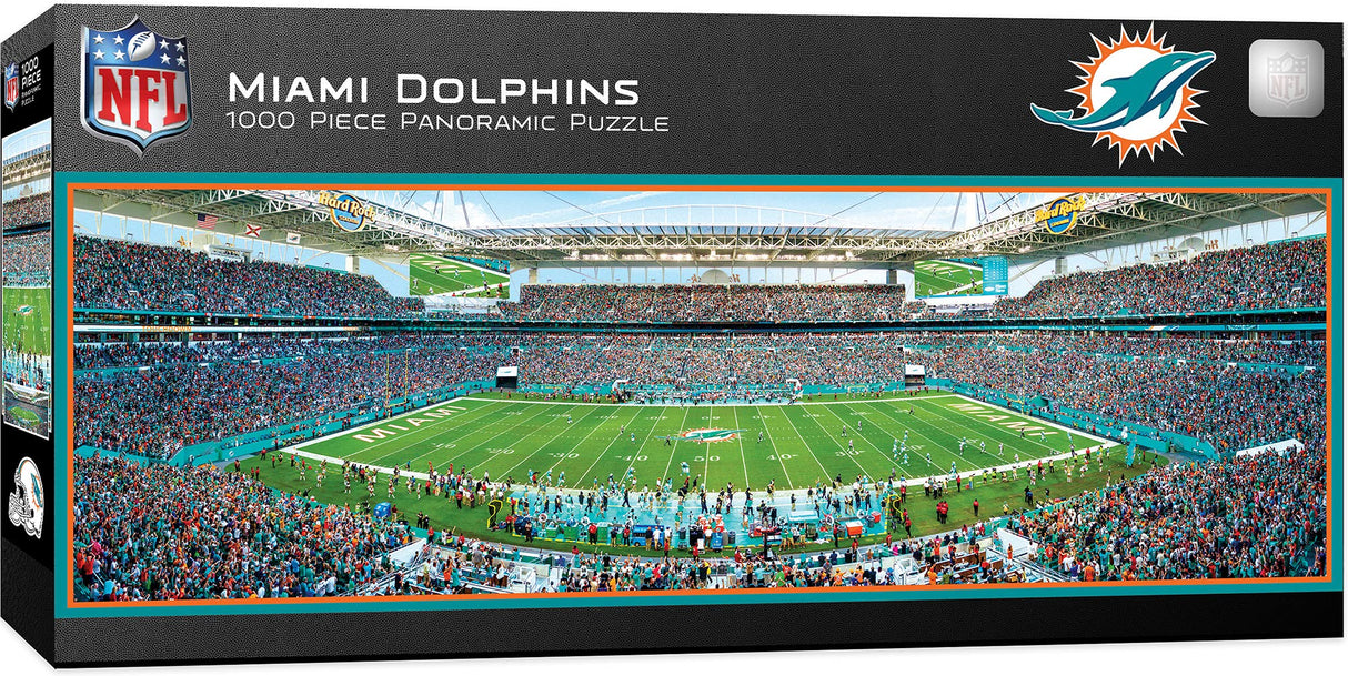 MasterPieces NFL Miami Dolphins Stadium Panoramic Jigsaw Puzzle, 1000 Pieces, Team Color Masterpieces