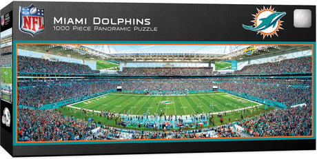 MasterPieces NFL Miami Dolphins Stadium Panoramic Jigsaw Puzzle, 1000 Pieces, Team Color Masterpieces