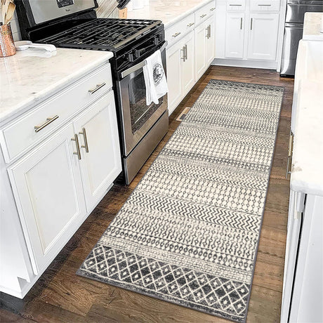 Nailttos Moroccan Washable Runner Rug, 2x6 Ultra Soft Non-Slip Vintage Boho Hallway Kitchen Runner Rug Floor Carpet for Bedroom Bathroom Laundry Living Room Nailttos