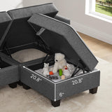 KISLOT Modular Sectional Sofa 60" Loveseat with Storage Modern Convertible Couch with USB Port for Small Space,Apartment,Bedroom KISLOT